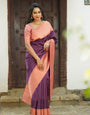 Brood Purple Soft Silk Saree With Wonderful Blouse Piece