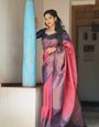 Eloquence Tomato Soft Silk Saree With Capricious Blouse Piece