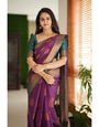 Gratifying Purple Soft Silk Saree With Snazzy Blouse Piece
