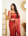 Scrumptious Red Soft Silk Saree With Prodigal Blouse Piece