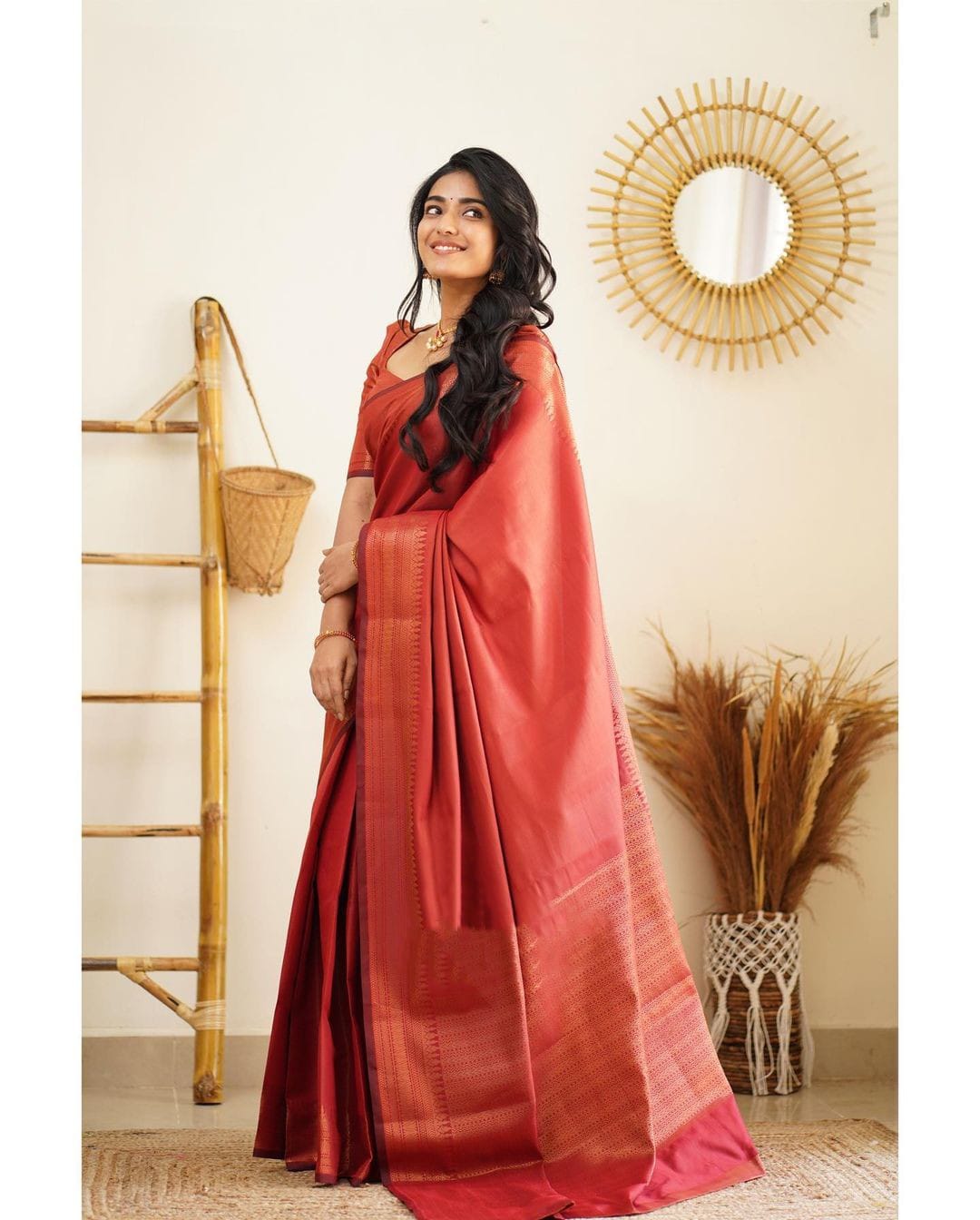 Scrumptious Red Soft Silk Saree With Prodigal Blouse Piece