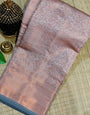Embrocation Beige Soft Banarasi Silk Saree With Surreptitious Blouse Piece