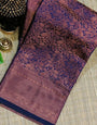 Gratifying Purple Soft Banarasi Silk Saree With Felicitous Blouse Piece