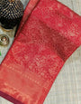 Imaginative Red Soft Banarasi Silk Saree With Tempting Blouse Piece
