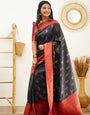 Scrumptious Black Soft Banarasi Silk Saree With Luxuriant Blouse Piece