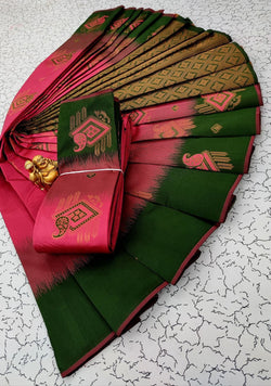 Enticing Dark Pink Soft Banarasi Silk Saree With Engrossing Blouse Piece