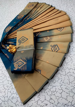 Desirable Navy Blue Soft Banarasi Silk Saree With Lagniappe Blouse Piece