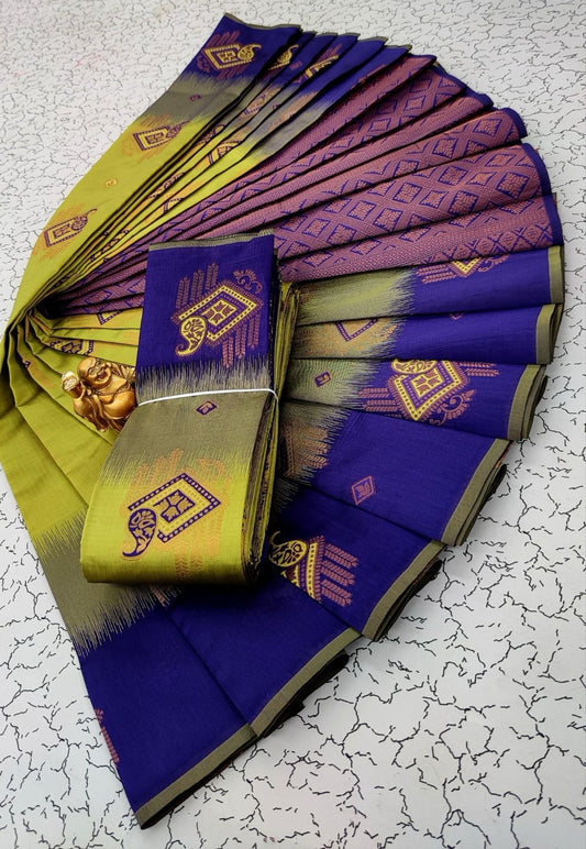 Glorious Perrot Soft Banarasi Silk Saree With Redolent Blouse Piece